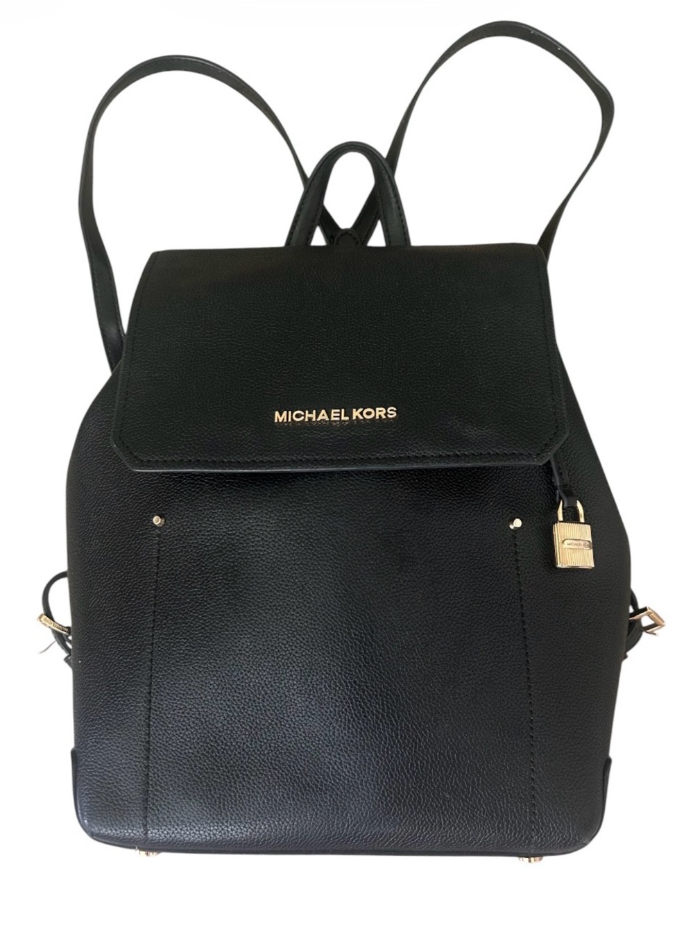 Michael Kors Hayes Medium Leather Backpack Black Purse
